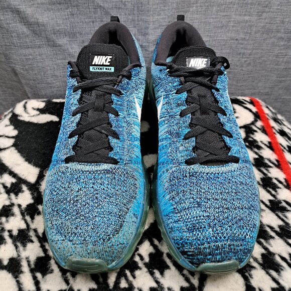 Size 11 Nike Flyknit Air Max Blue Lagoon Men Sneakers 620469-003 - Picture 3 of 13